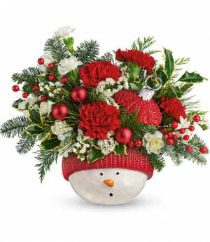 Snowman Ornament All-Around Floral Arrangement in Winnipeg, MB | KINGS FLORIST LTD Snowman Ornament All-Around Floral Arrangement in Winnipeg, MB | KINGS FLORIST LTD