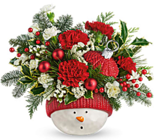 Snowman Ornament Bouquet by Teleflora Christmas 