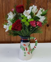 Snowman Pitcher Arrangement