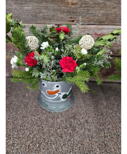 Snowman Tin Arrangement 