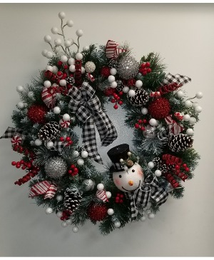 Snowman Wreath  Holiday Decor