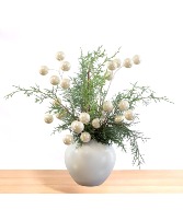 Snowy Baughs and Baubles  Vase Arrangement