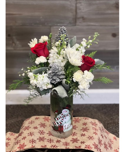 Snowy Days Holiday Vase arrangement 