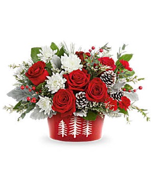 Snowy Pines Centerpiece vase