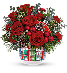 Snowy Village Bouquet Teleflora's T21X400B Christmas
