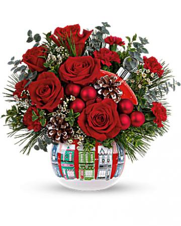 Snowy Village  Christmas Flowers in Riverside, CA | Willow Branch Florist of Riverside