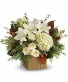 Snowy Woods Rustic White Winter Flower Arrangement