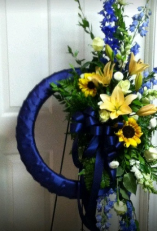 So Blue Without You Funeral Wreath
