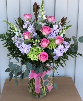 Soft and Sweet Vased Arrangement in Athens, Ohio | HYACINTH BEAN FLORIST