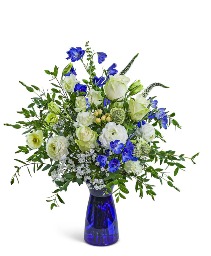 Soft Blue Moon Flower Arrangement