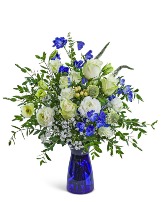 Soft Blue Moon Flower Arrangement