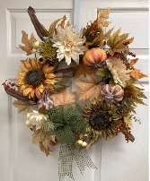 Soft Colors of Fall Permanent botanical wreath