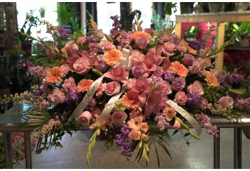 Soft & Feminine  Closed Casket Spray in South Milwaukee, WI | PARKWAY FLORAL INC.
