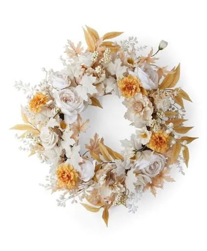 Soft Floral Artificial Wreath 