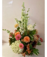 Soft Morning Basket for soft peach flowers