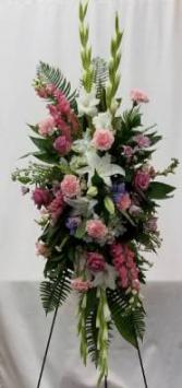 Perfectly Pastel Standing Spray of Funeral Flowers