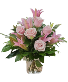 Soft Pink Rose and Lily Vase