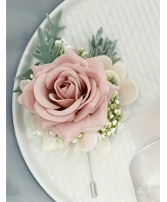 Soft Pink Rose  Boutonniere