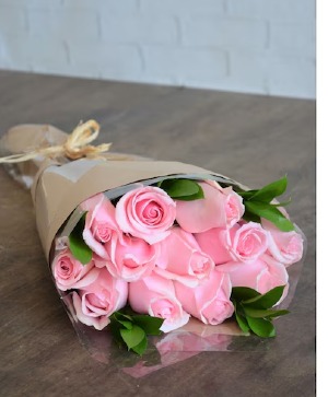 Soft Pink Roses- 1 Dozen- Wrapped 