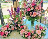 Soft Pinks and Lavenders Sweet Garland and Vase