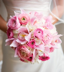 Soft pinks and white flowers  A Brides bouquet ..and can be made smaller for your girls