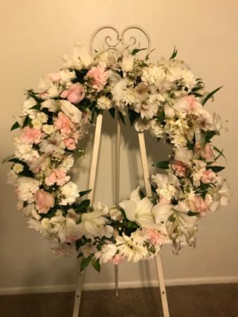 Soft Touch Among Lilies Standing Spray & Wreath