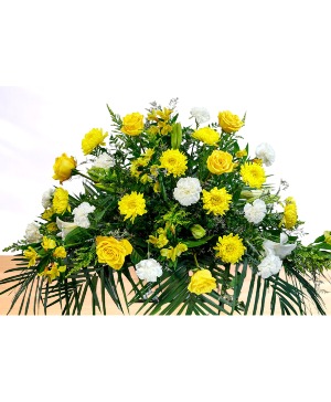 Solace: Yellow and White  Casket Spray