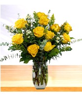 Solace: Yellow and White Vase Arrangement