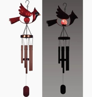 Solar Cardinal Wind Chime 