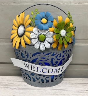 Solar Light Up Welcome Basket  