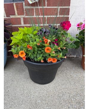 Solid band patio pot 
