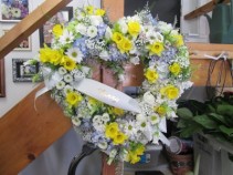 solid floral wreath memorial heart or ring.