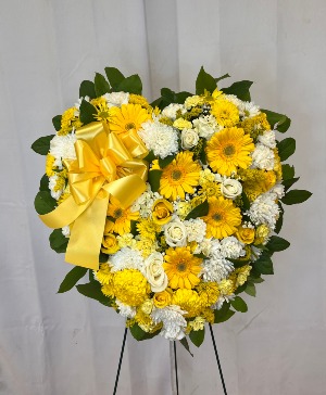Solid Heart with Assorted Flowers 