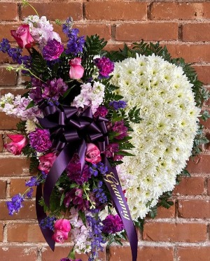 Solid Heart with Purple Break 12", 18" or 24" Heart