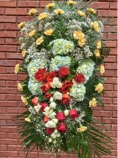 Somber Standing Funeral Spray