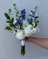 Something Blue Handheld Bouquet hand held blue and white 