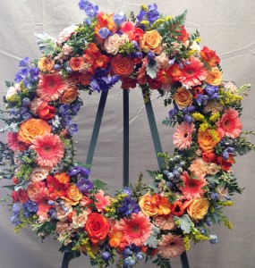 Sorbet Sunrise  Funeral Wreath 