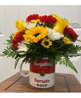 Soup on the Go Mug with fresh flowers