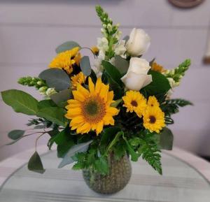 "Southern Sunshine" Vased Arrangement in Auburn, AL | AUBURN FLOWERS & GIFTS "Southern Sunshine" Vased Arrangement in Auburn, AL | AUBURN FLOWERS & GIFTS