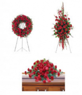 SP-1/3-PC PKG-WAS $700.00/NOW $375 THIS MONTH !! WREATH, STANDING SPRAY, AND CASKET