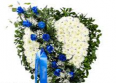 SP-3/SOLID WHITE HEART W/ROYAL BLUE ROSE CLUSTER WAS $300.00 / NOW $225.00 THIS MONTH ONLY!