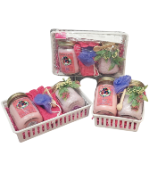 Spa Gift Basket Pink Floral Berry