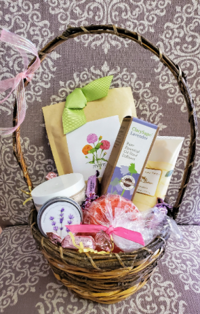Spa, sweets, and Plant seeds Gift Basket