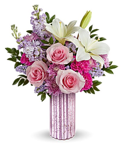 Sparkling Delight Bouquet Sculpted Glass Vase