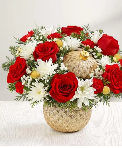 Sparkling Holiday Ornament™ Flower Arrangement 