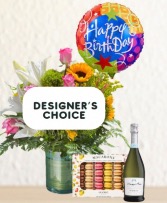 Sparkling Package with Balloon, Macaroons and Sparkling Wine