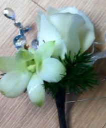 SPARKLING WHITE Prom Boutonniere