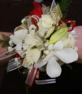Sparkly Orchids & Roses Wrist Corsage