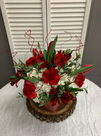 Sparkly Red Arrangement Short Cube Arrangements