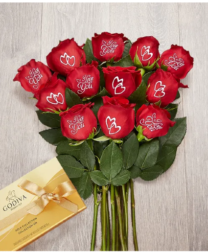 speaking roses with godiva chocolate roses